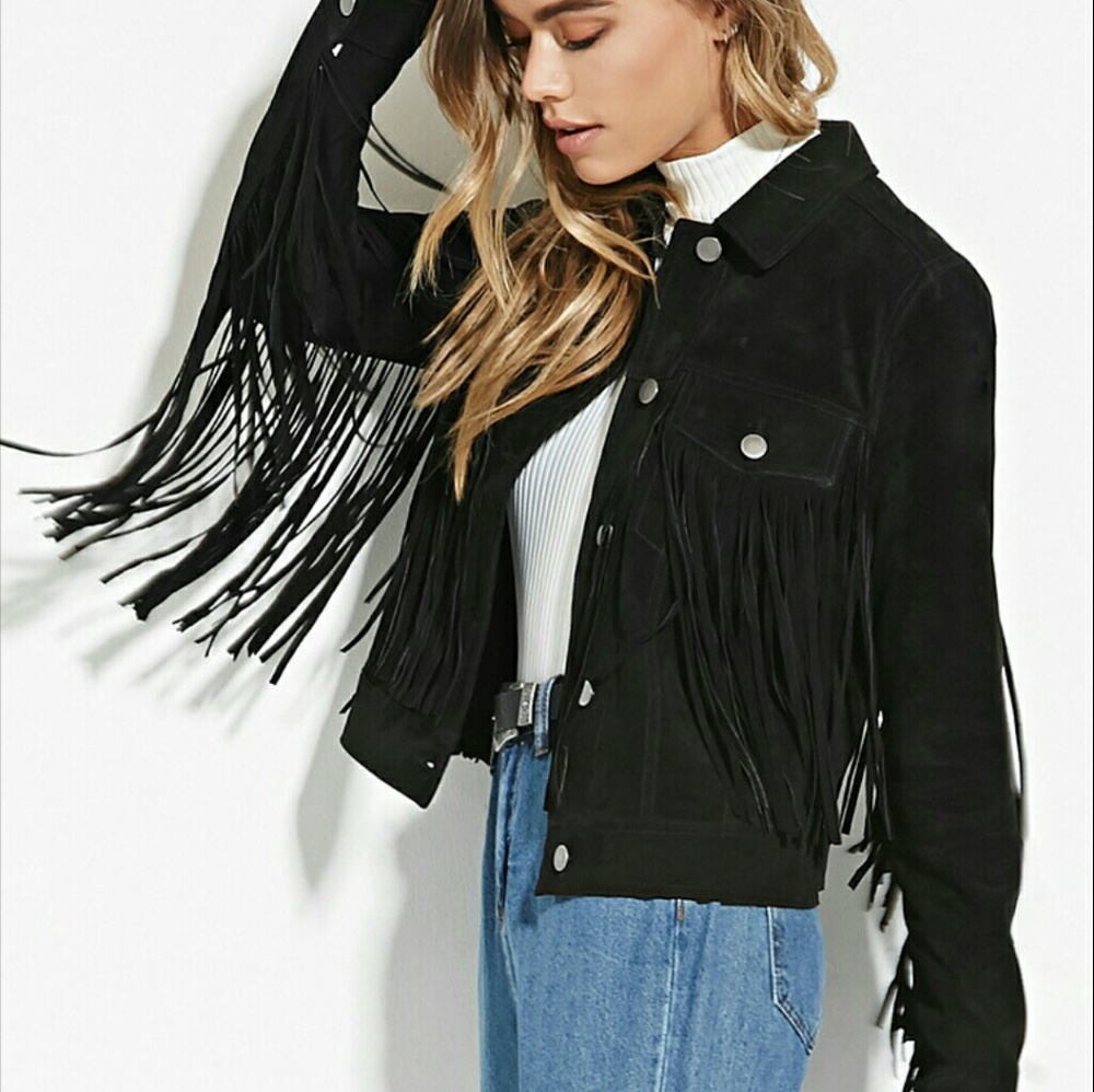 Suede fringe jacket